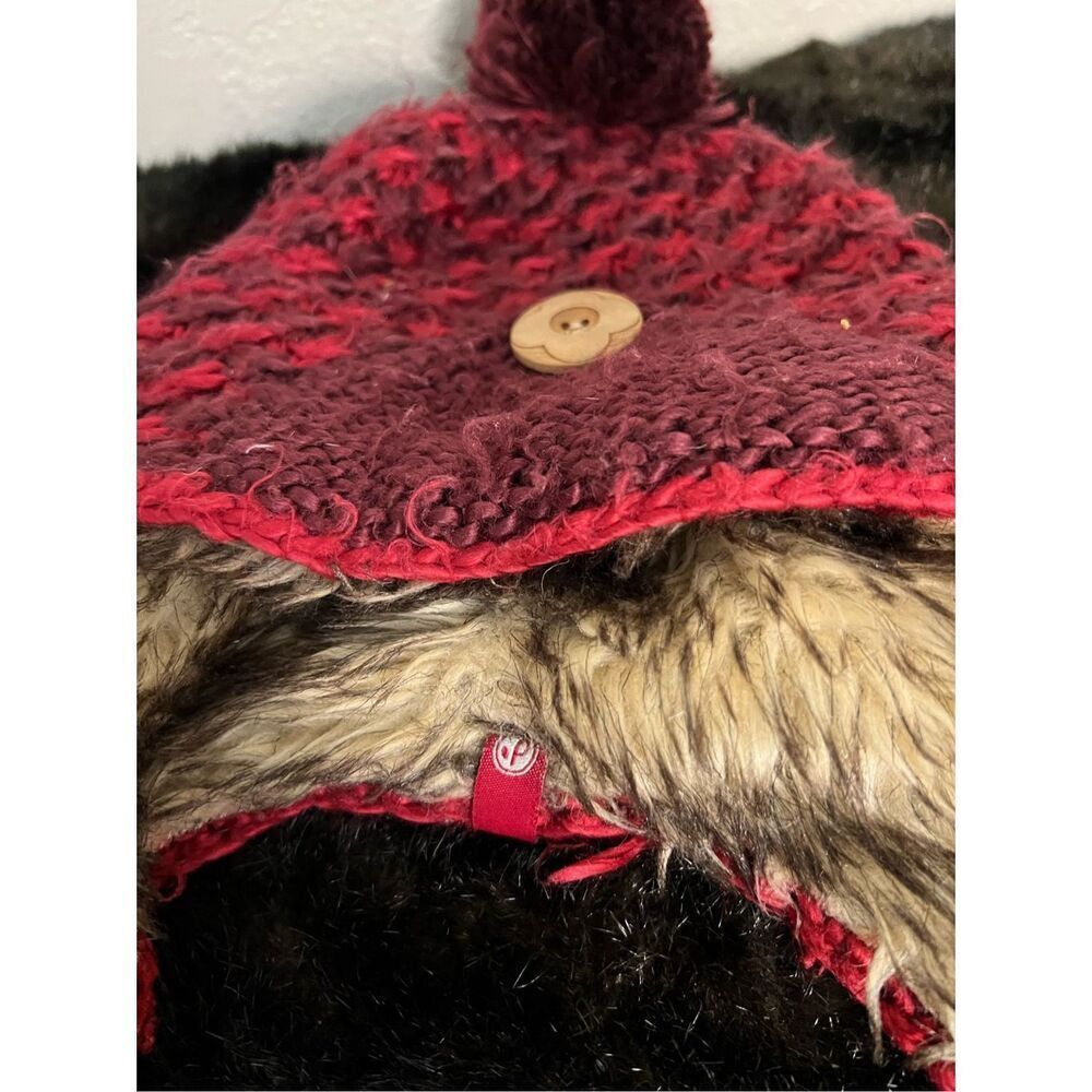 Pistil red faux fur trapper hat osfm - Picture 3 of 5